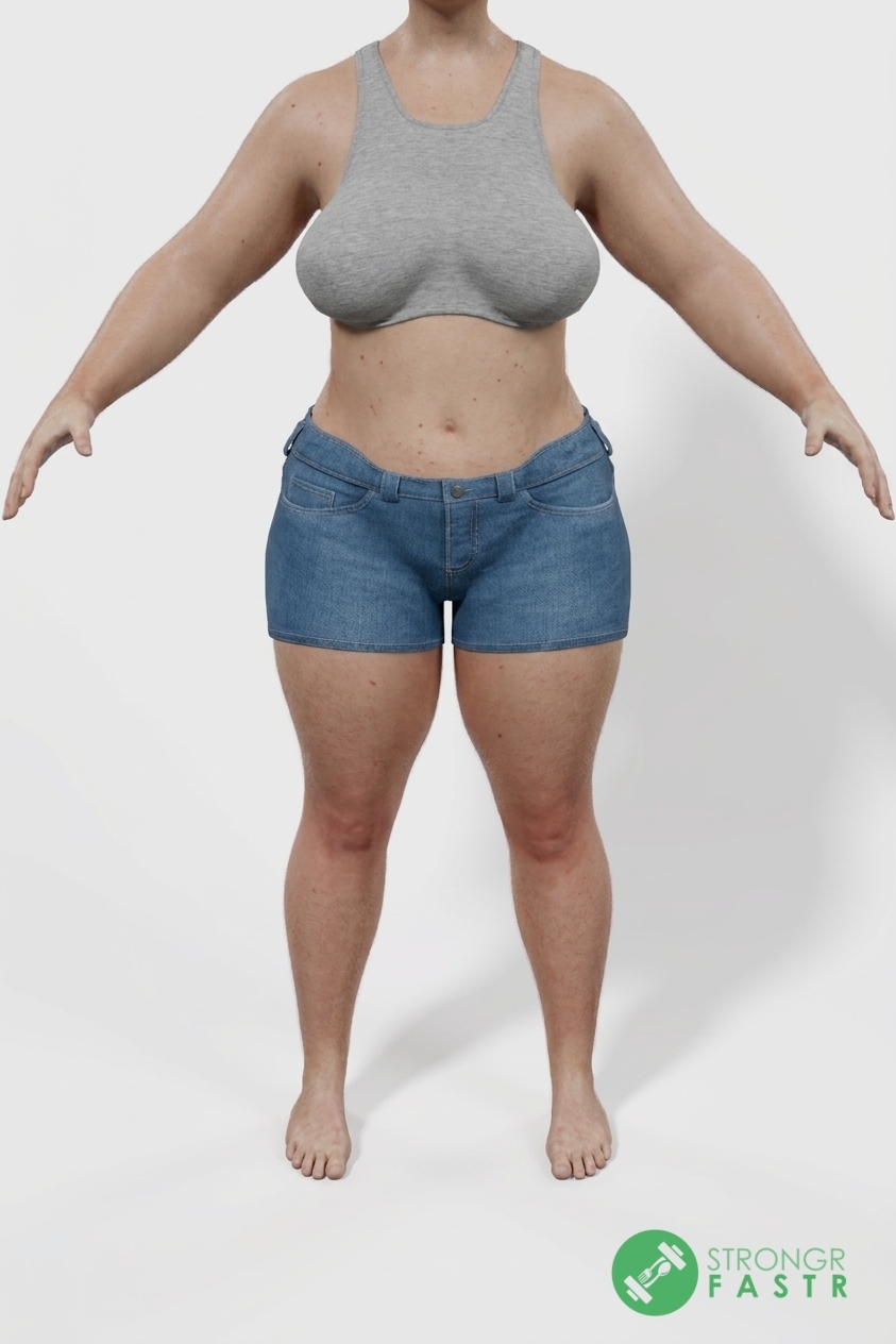 A 5'5", 180 lbs female at about 44% body fat