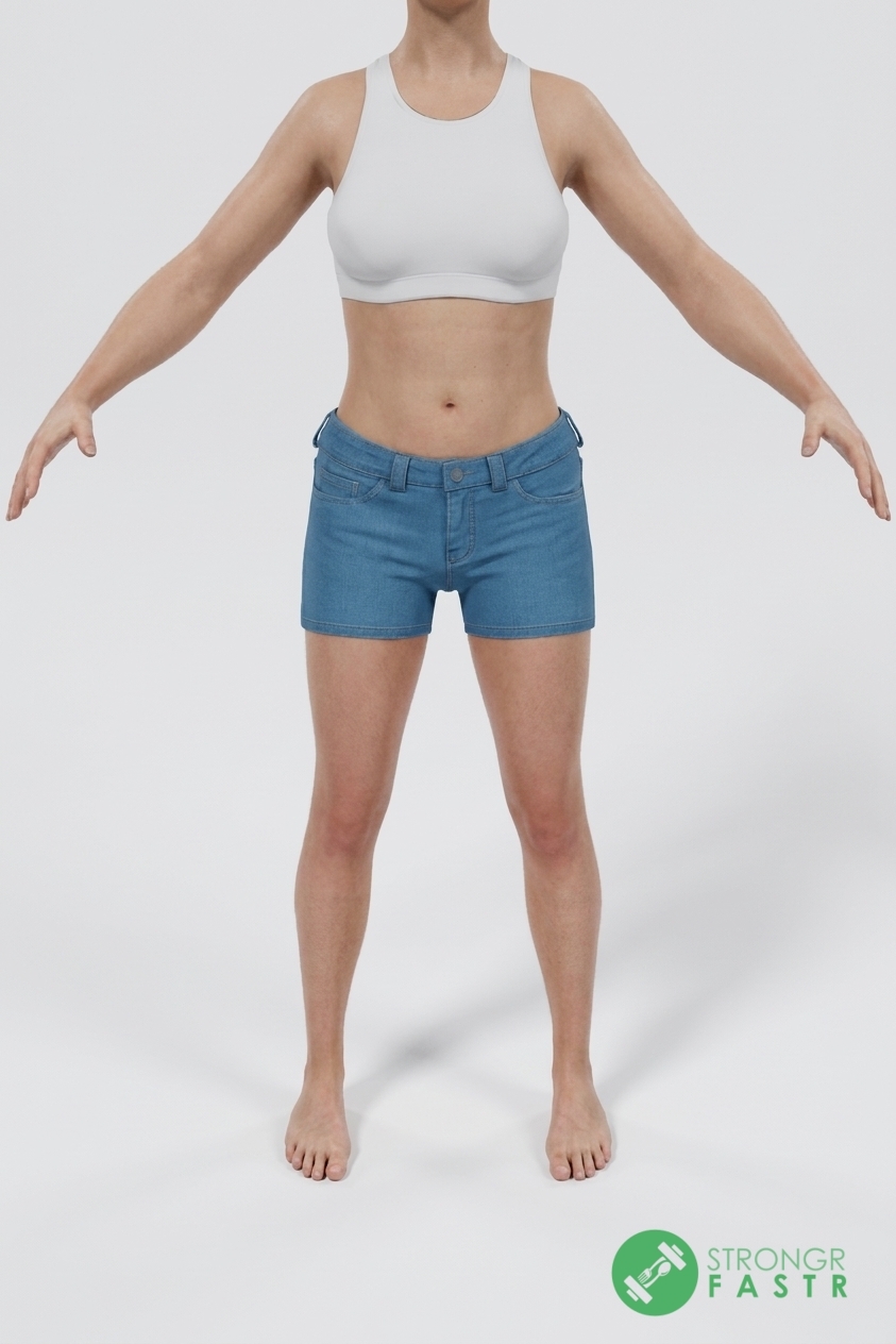 A 5'8", 120 lbs female at about 23% body fat