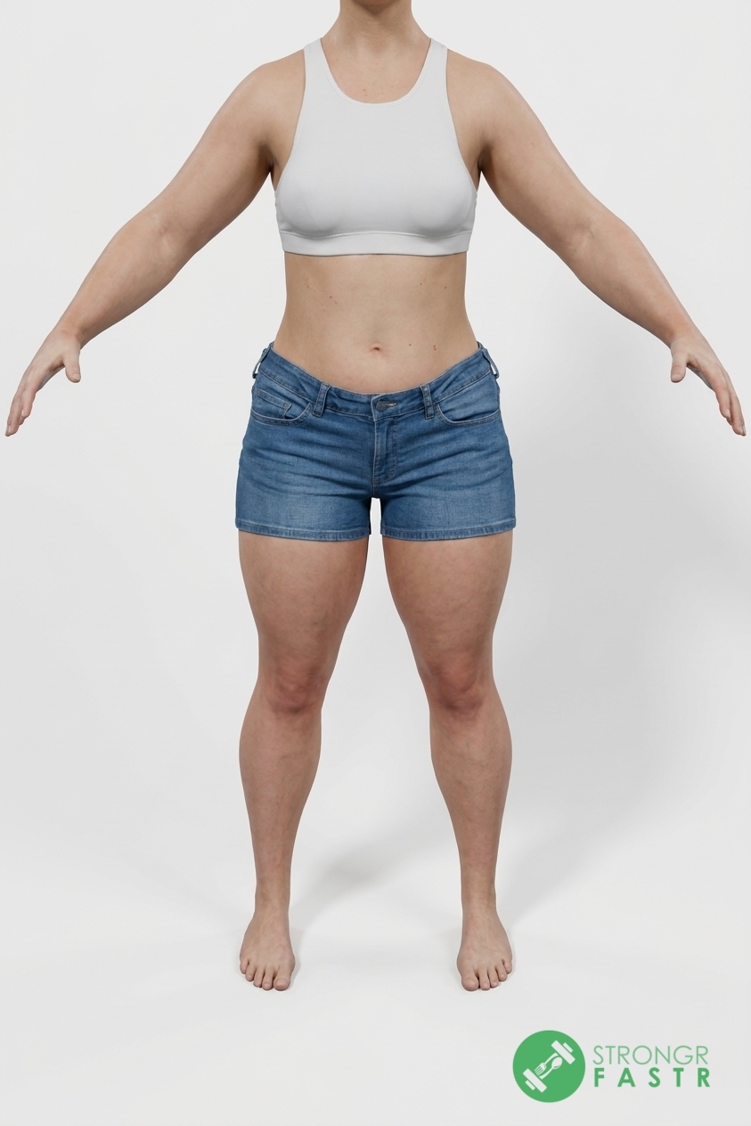 A 5'7", 170 lbs female at about 32% body fat