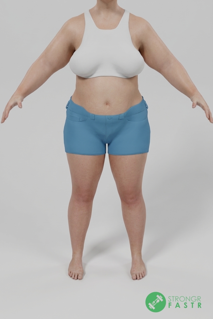 A 5'5", 190 lbs female at about 49% body fat