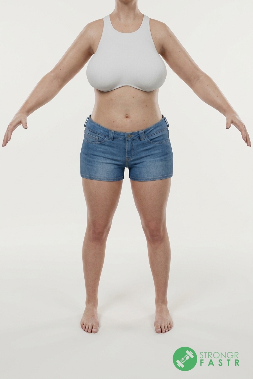 A 5'7", 140 lbs female at about 35% body fat