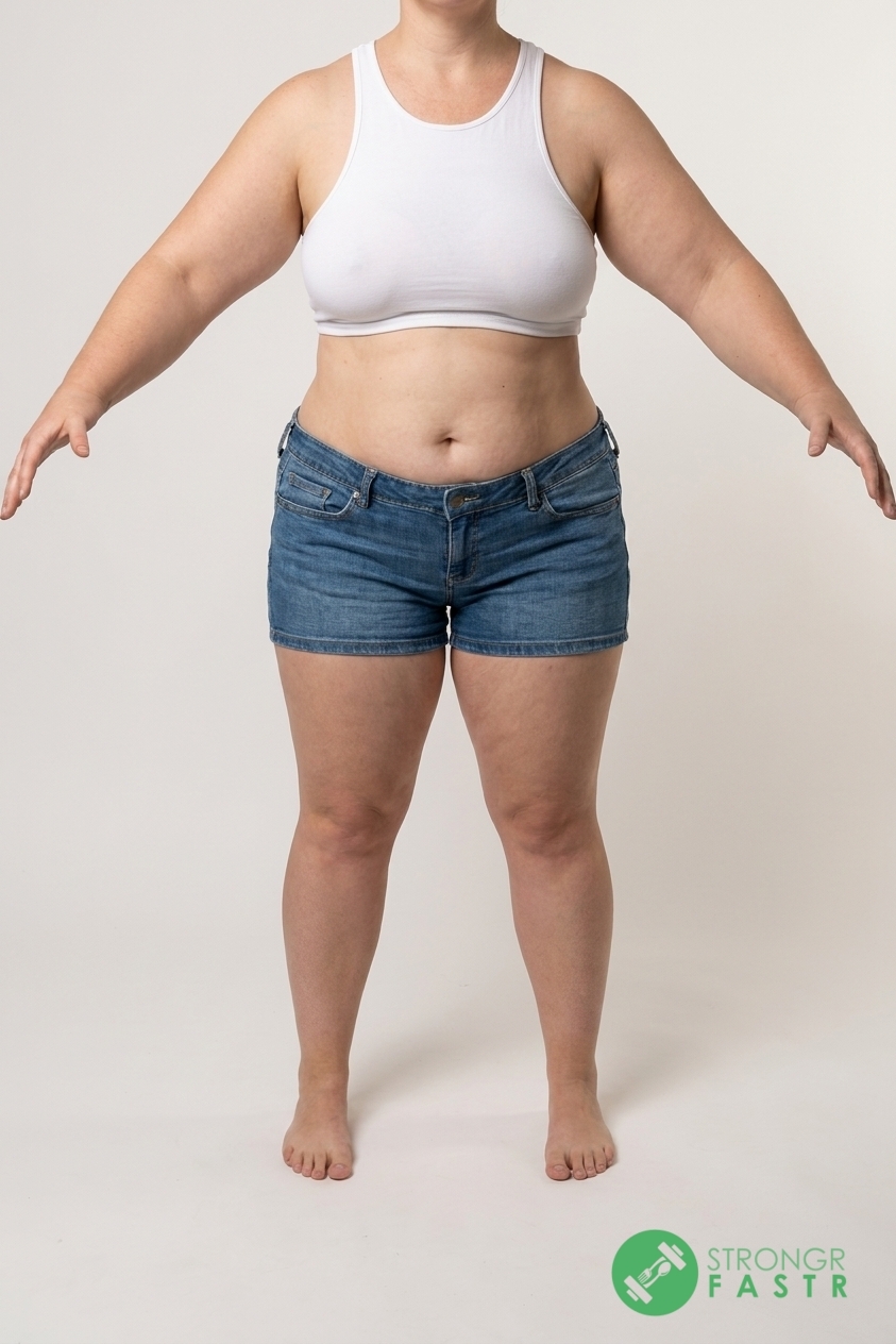 A 5'4", 190 lbs female at about 50% body fat