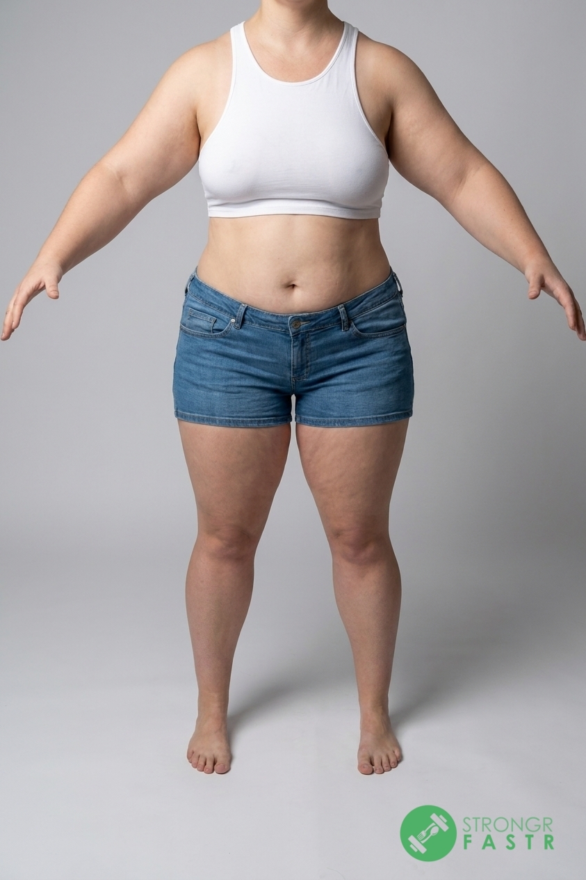A 5'1", 180 lbs female at about 49% body fat