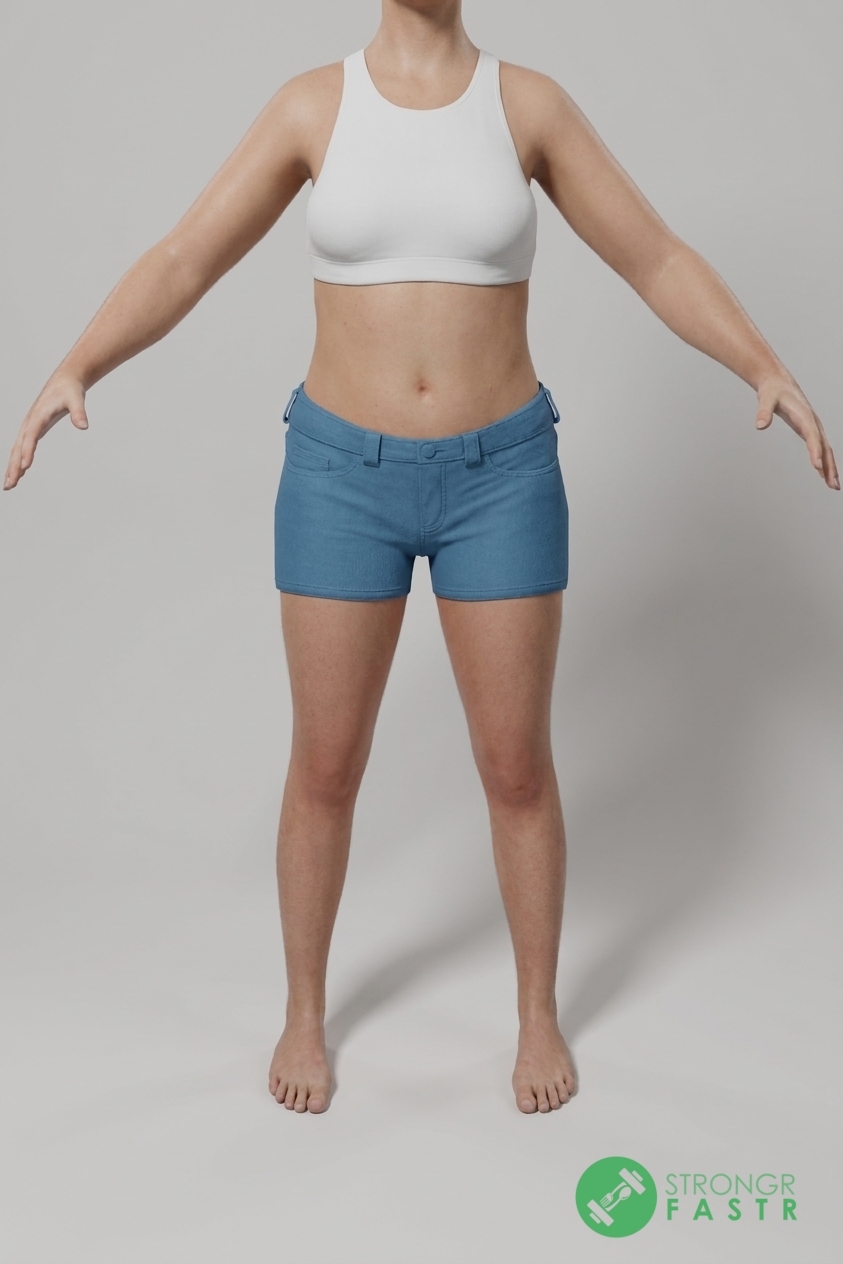 A 5'7", 140 lbs female at about 33% body fat
