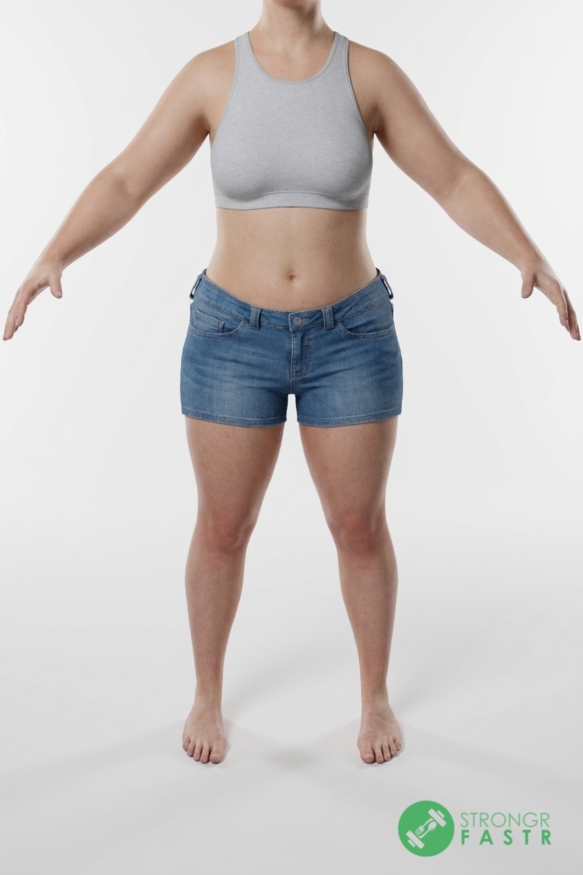A 4'11", 120 lbs female at about 35% body fat