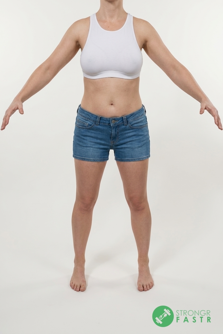 A 4'11", 100 lbs female at about 27% body fat