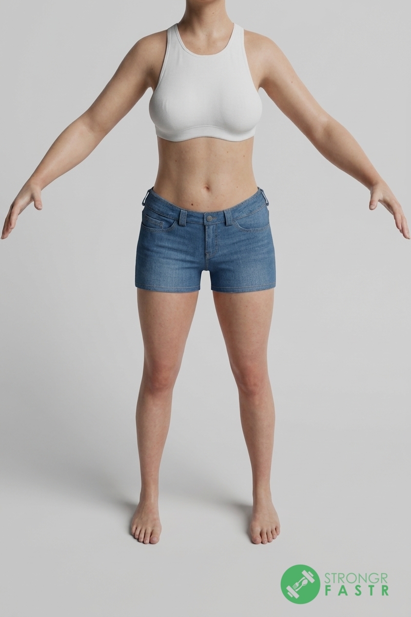 A 5'8", 140 lbs female at about 27% body fat