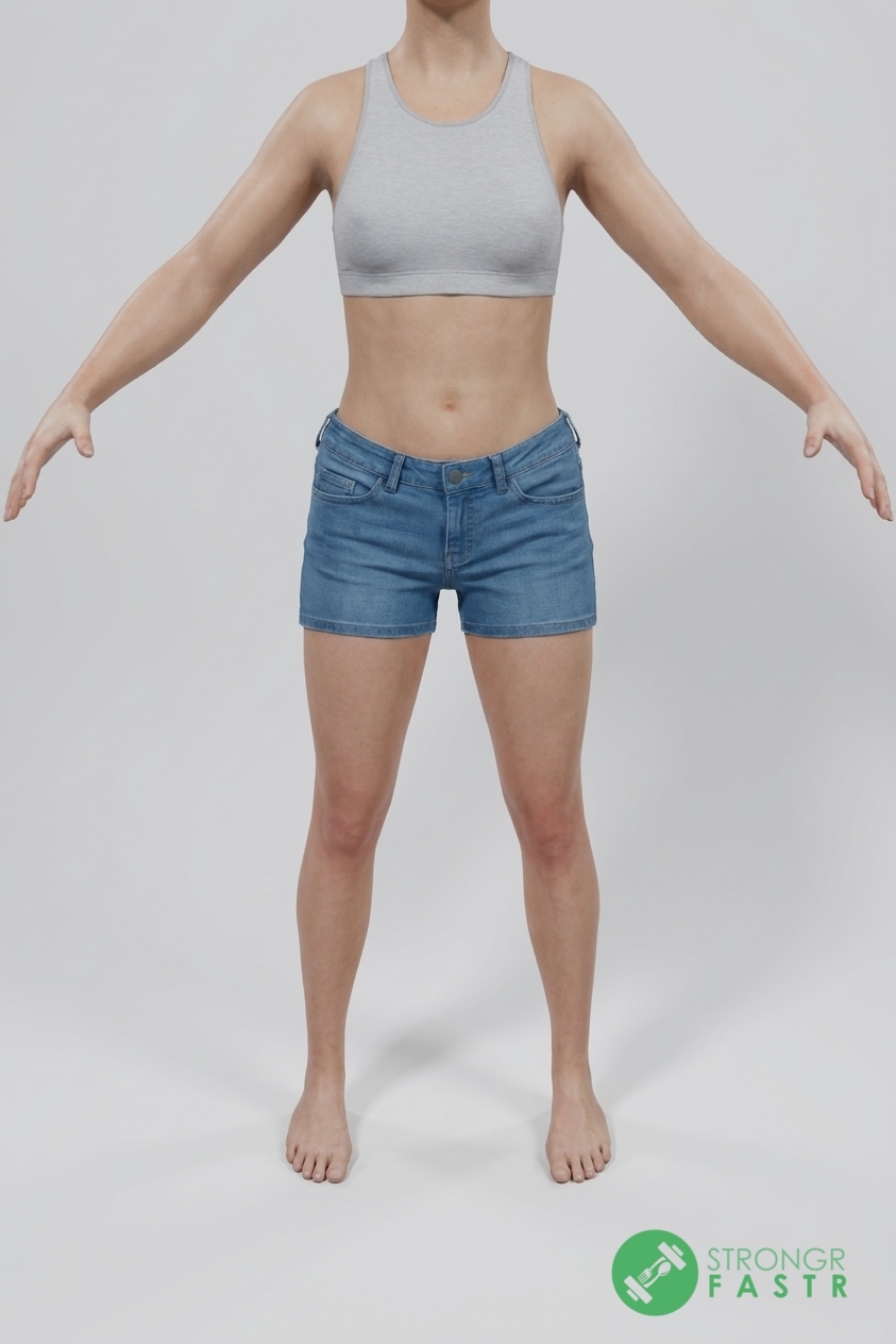 A 5'8", 130 lbs female at about 24% body fat