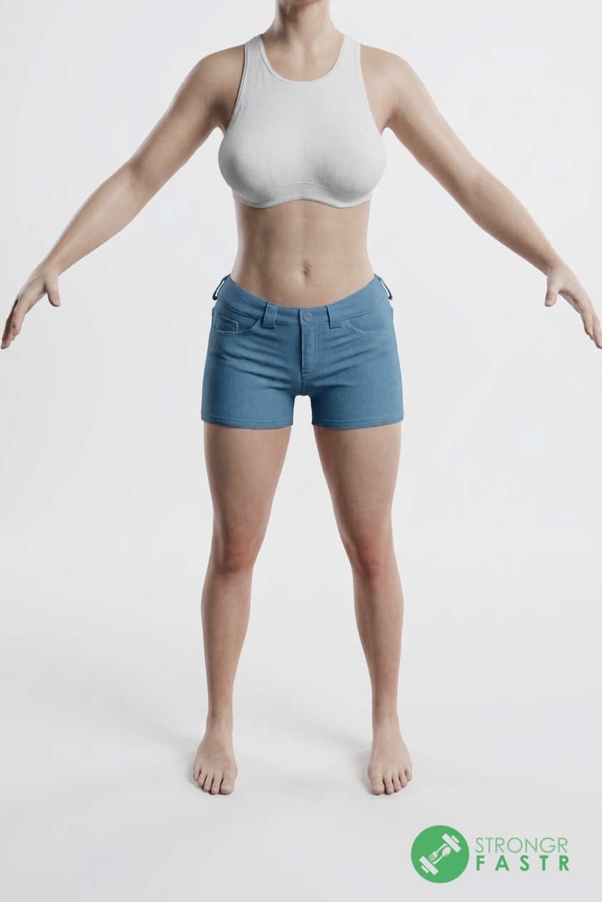 A 5'8", 130 lbs female at about 23% body fat