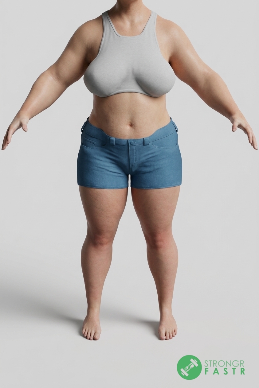 A 5'8", 210 lbs female at about 46% body fat
