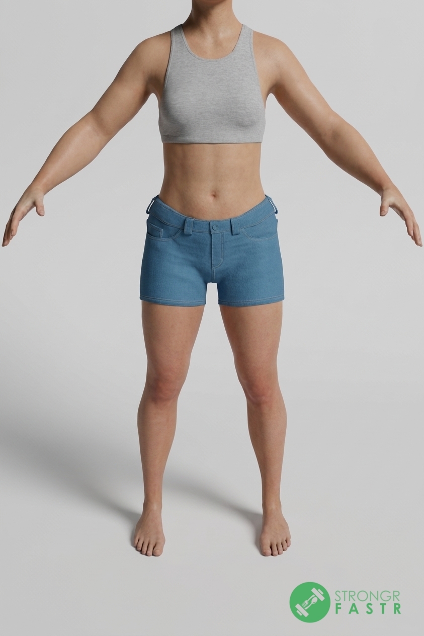 A 5'1", 110 lbs female at about 23% body fat