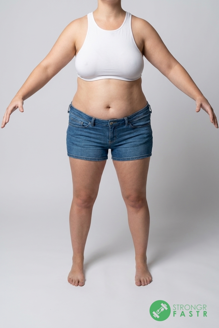 A 4'11", 130 lbs female at about 47% body fat