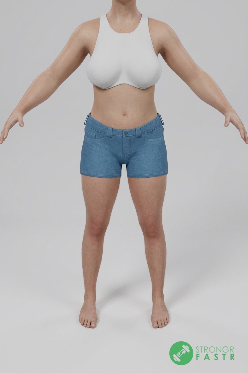A 5'8", 150 lbs female at about 30% body fat