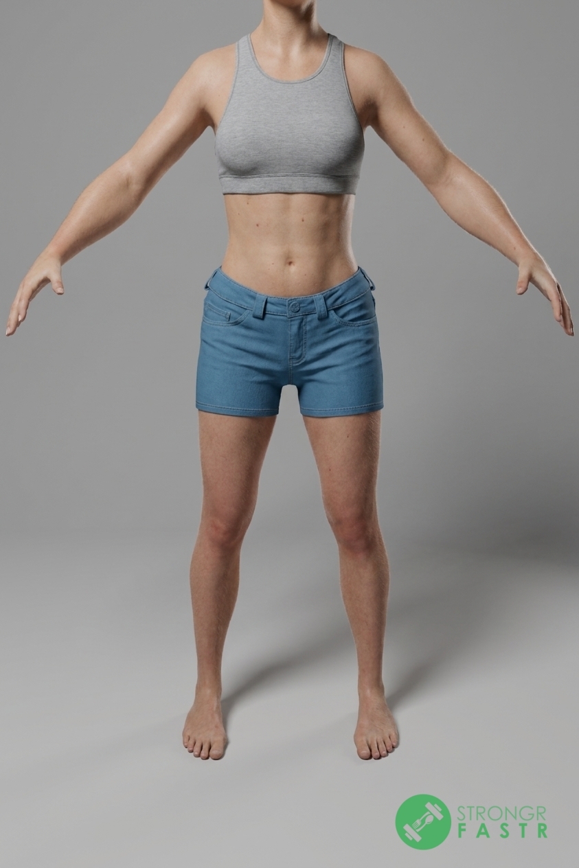 A 5'7", 120 lbs female at about 19% body fat