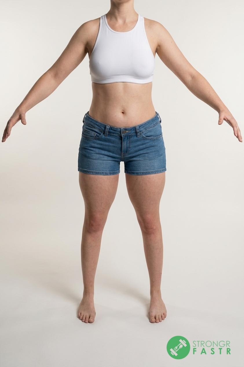 A 5'8", 140 lbs female at about 32% body fat