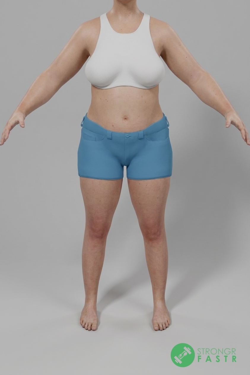 A 5'9", 180 lbs female at about 43% body fat