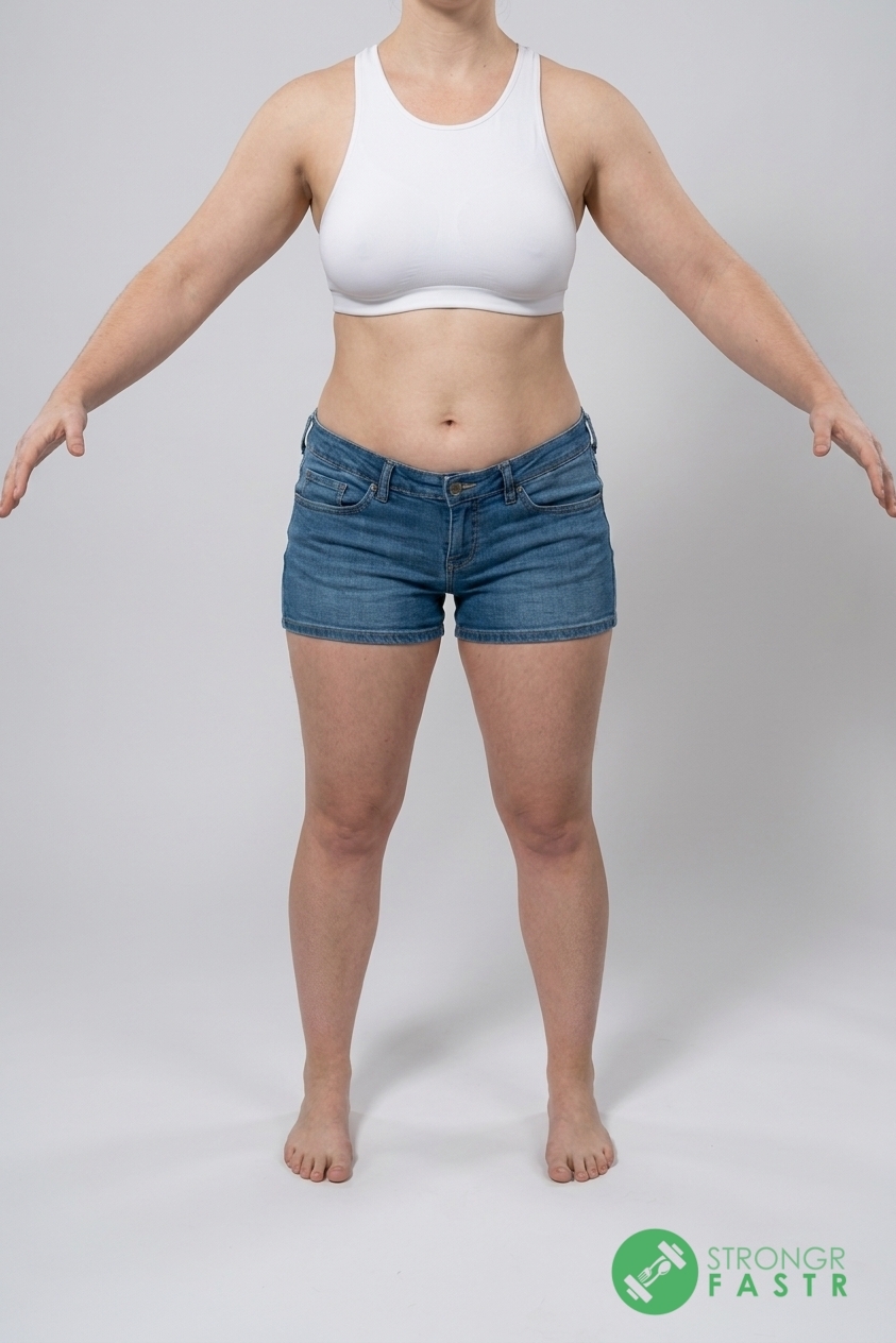 A 5'7", 180 lbs female at about 38% body fat