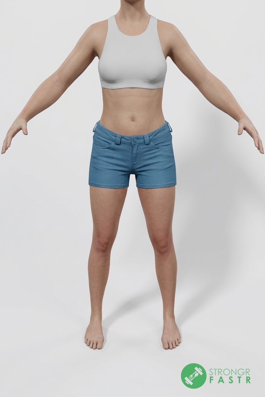 A 5'7", 130 lbs female at about 24% body fat