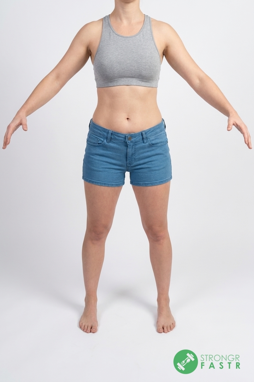 A 4'11", 100 lbs female at about 24% body fat