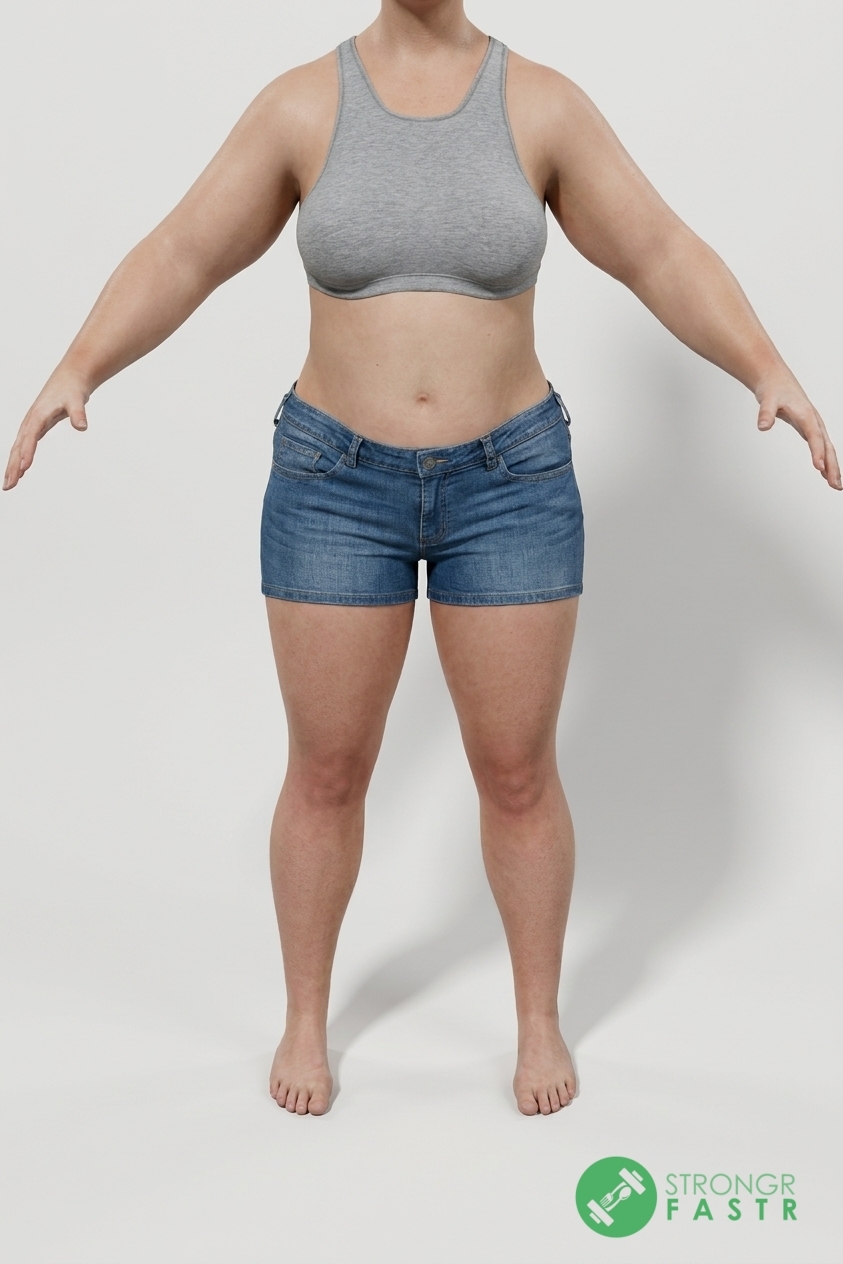 A 5'7", 200 lbs female at about 43% body fat