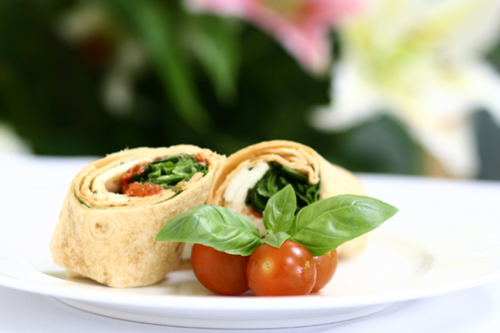 Spinach and goat cheese wrap