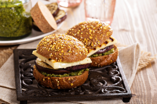 Eggplant pesto sandwich