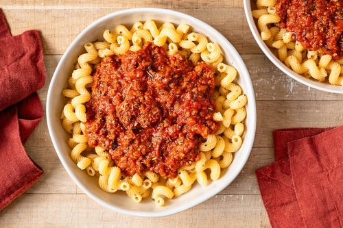 Meatless bolognese pasta