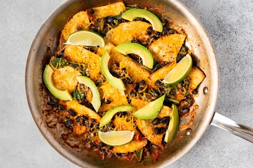 Black bean chilaquiles