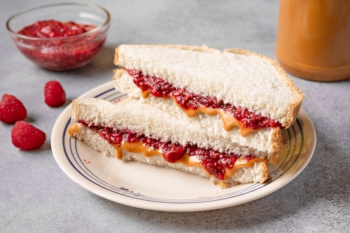 Peanut butter & chia jam sandwich