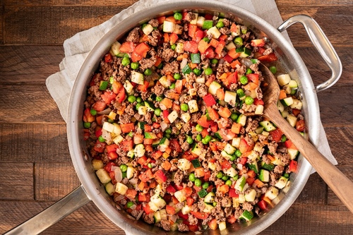 Veggie loaded ground beef