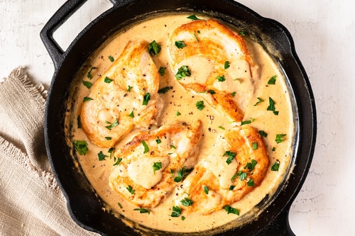 Creamy lemon-dijon yogurt chicken