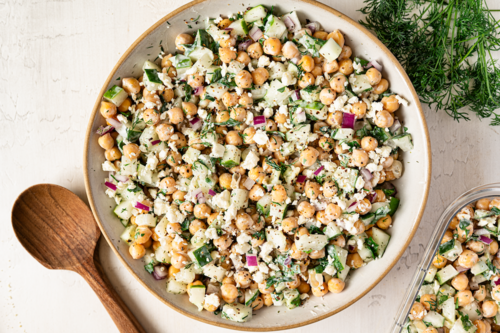 Creamy chickpea cucumber salad