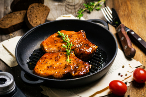 Apricot glazed pork chops