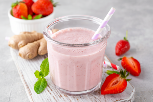 Spiced strawberry protein shake