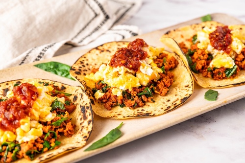 Egg & soyrizo tacos