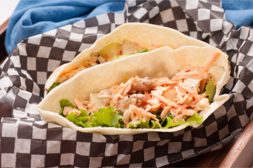 Tzatziki chicken salad in pita