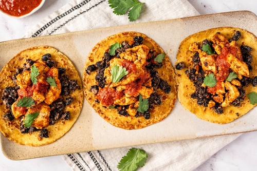 Tostada de tofu estilo ranchero