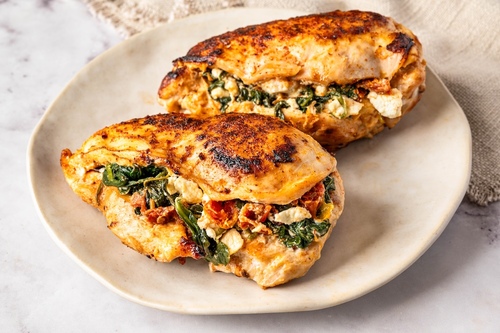 Gefülltes Hähnchen mit Feta und Spinat