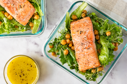 Ensalada de salmón y garbanzos