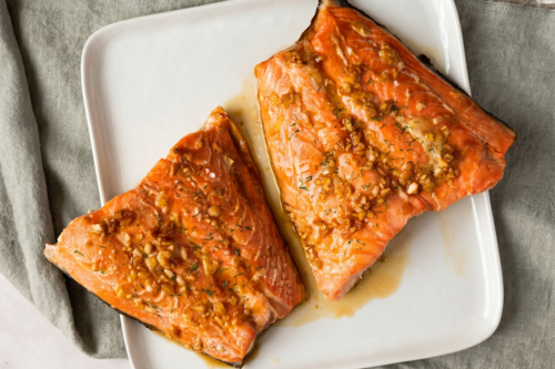 Ginger glazed salmon