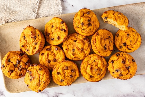 Mini muffins proteicos de abóbora
