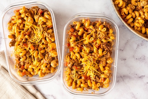 Mac & Cheese protéiné au bœuf