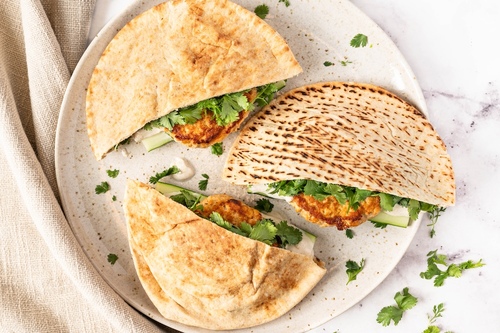 Indian chicken pita burgers