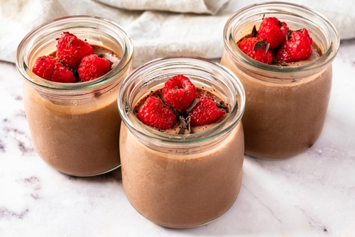 Mousse de chocolate e framboesa