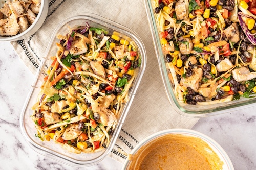 Salade taco au poulet et coleslaw