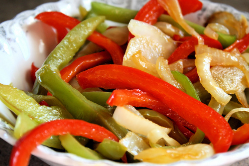 Sauteed peppers and onions