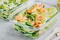 Zoodles with lemon garlic shrimp